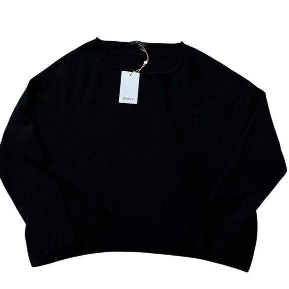 Quince Sweaters - Quince Women's 100% Mongolian Cashmere Boatneck Sweater Black Large NWT